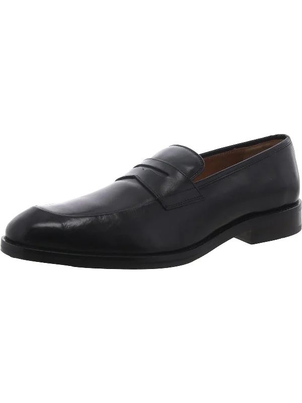 Meade Mens Leather Slip-On Loafers