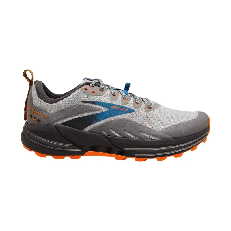 Brooks Men's Cascadia 16 Trail Running Shoes - Oyster Mushroom/Alloy/Orange - ONLINE STORE CREDIT/EXCHANGE ONLY