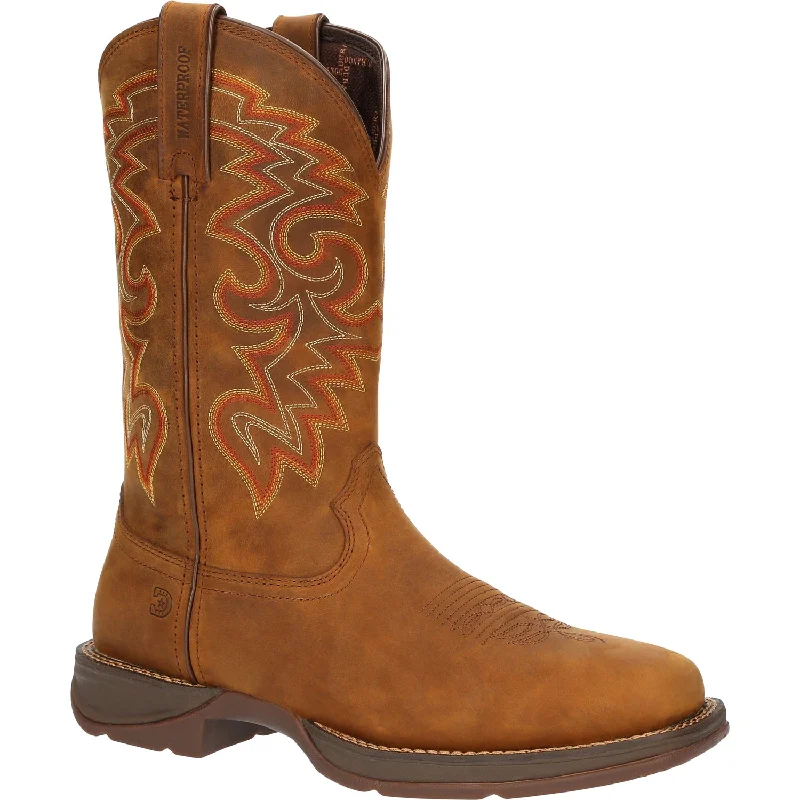 Durango Mens Rebel Western WP Russet Leather Cowboy Boots