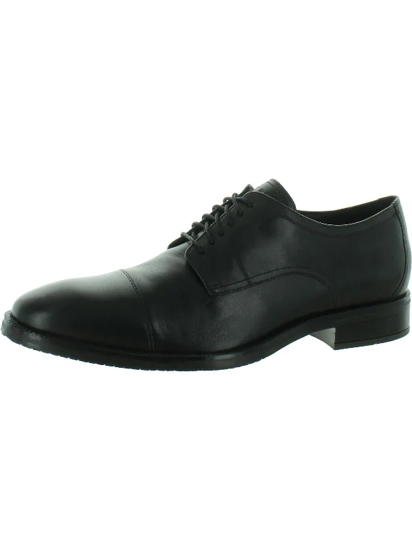 Mens Leather Lace-Up Oxfords