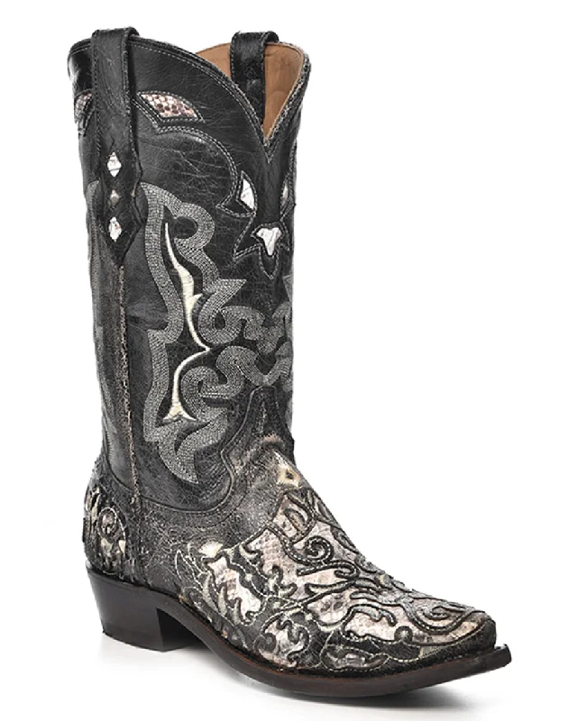 Men's Exotic Inlay Western Boots