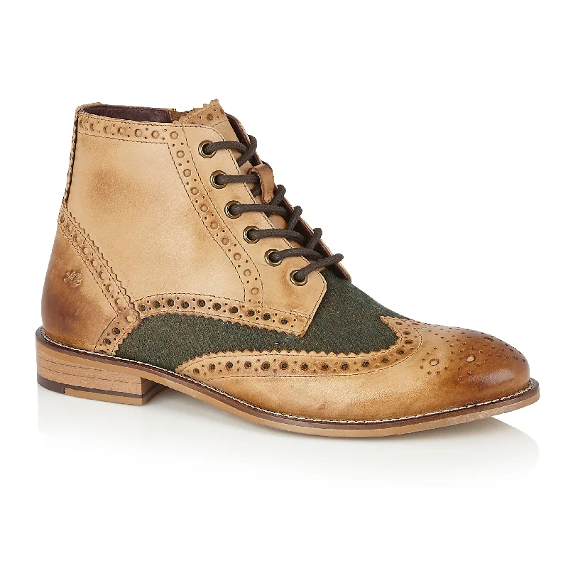 Gatsby Boot Tan / Green Tweed