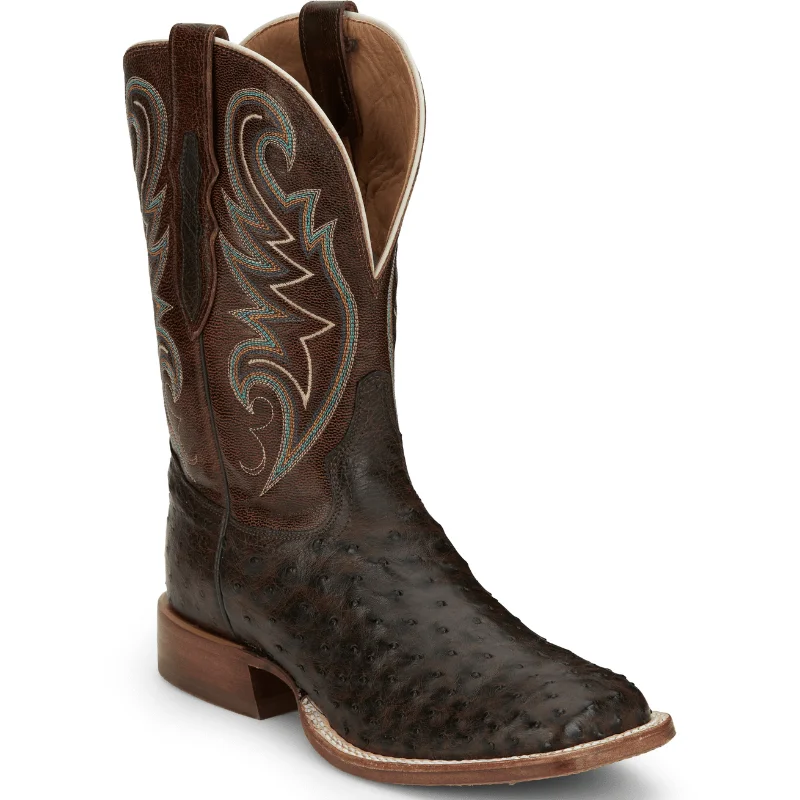 Tony Lama Men's Foster Brown Sienna Full Quill Ostrich Western Boots EP6098