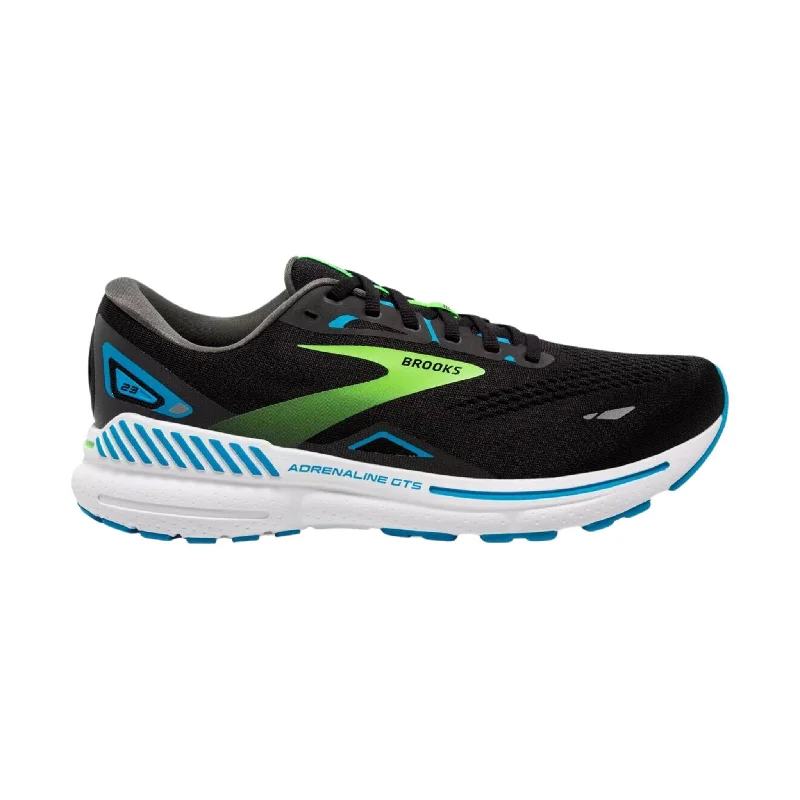 Brooks Men's Adrenaline GTS 23 Running Shoe - Black/Hawaiian Ocean/Green