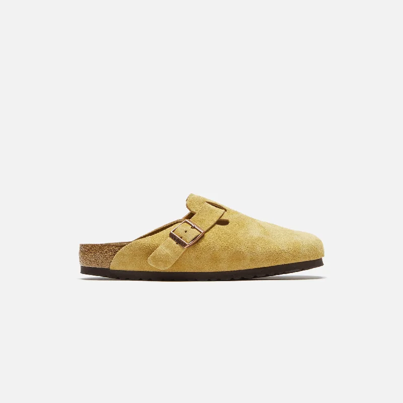 Birkenstock Boston Suede - Latte Cream