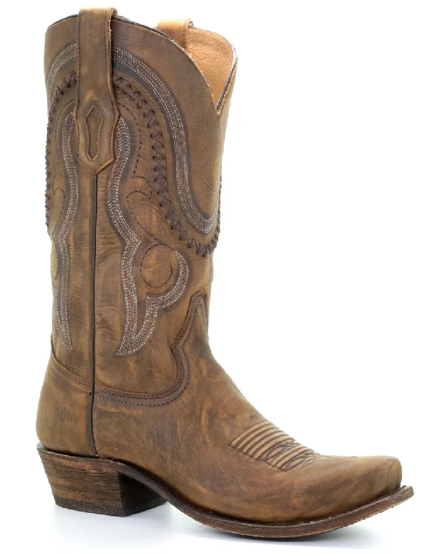 Men's Gold Cowhide Western Boots