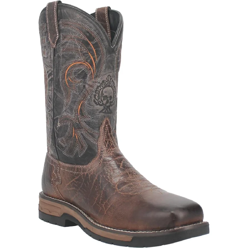 Laredo Men's Hawke Brown/Black Leather Cowboy Boots 6920