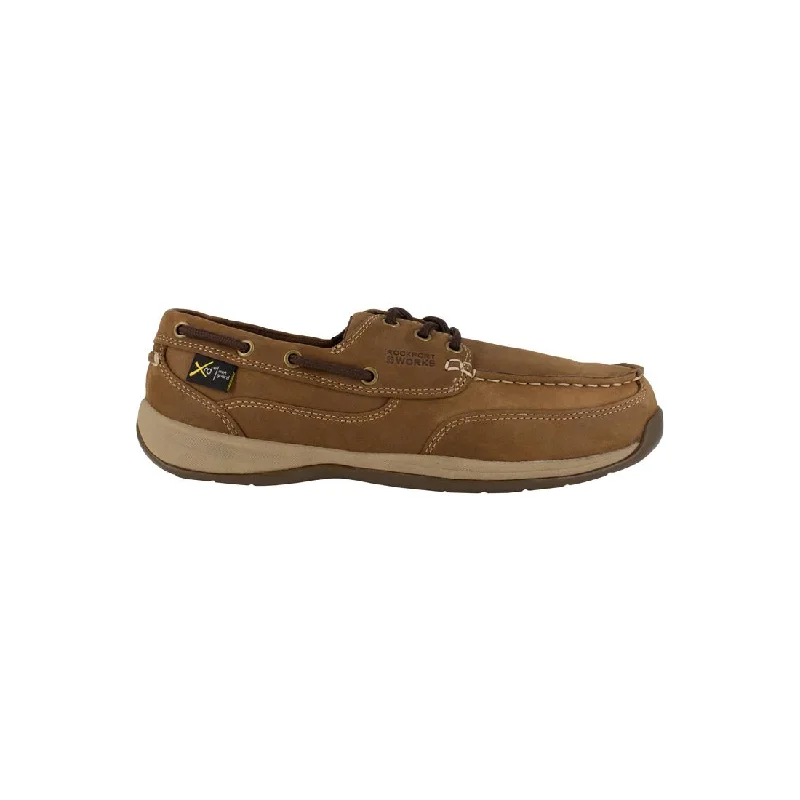 Sailing Club Steel-Toe Int Metgaurd Slip On Work Shoe Brown