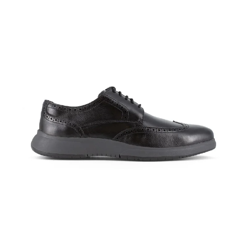 Flair Work Steel-Toe Wingtip Oxford Work Shoe Black