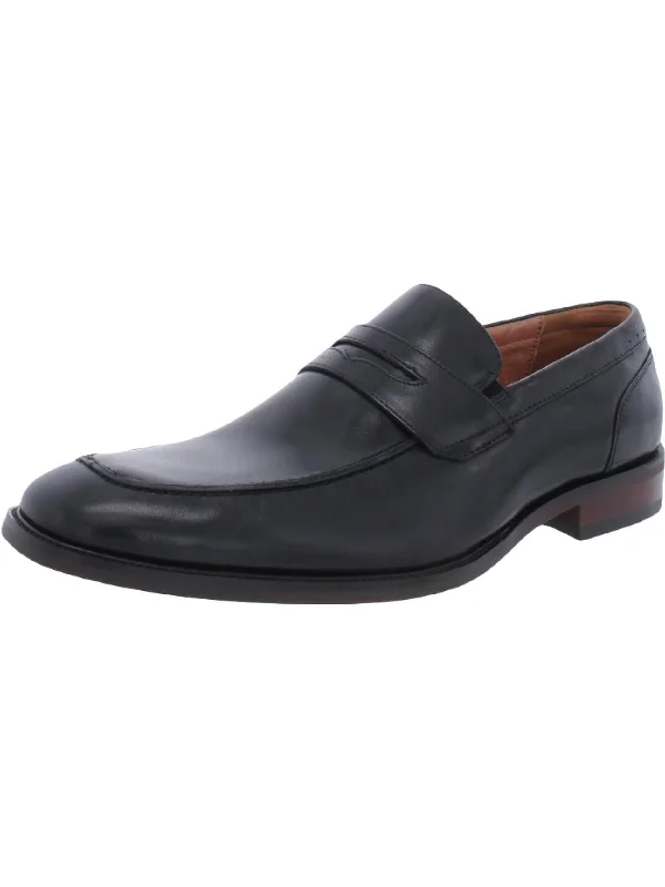 Sorrento Mens Leather Square Toe Penny Loafers