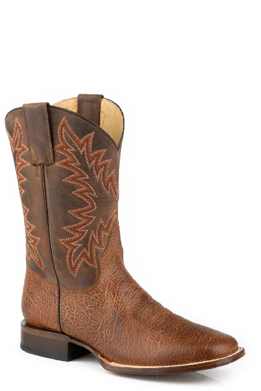 Stetson Mens Cole Oily Tan Bull Shoulder Cowboy Boots