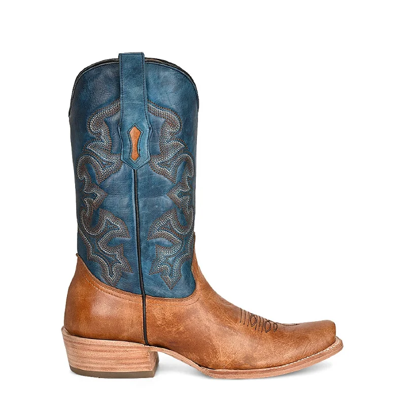 Corral Mens A4378 Sand/Blue Leather Classic Cowboy Boots