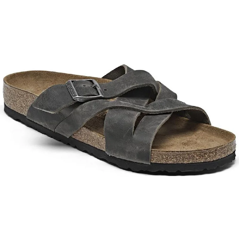 Birkenstock Mens Lugano Leather Cork Footbed Sandals