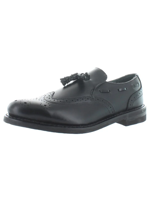 Mens Leather Slip on Tassel Loafers