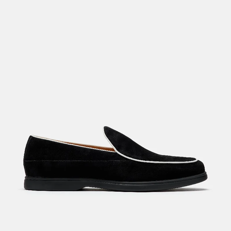 Alessandro Black Suede Venetian Loafers