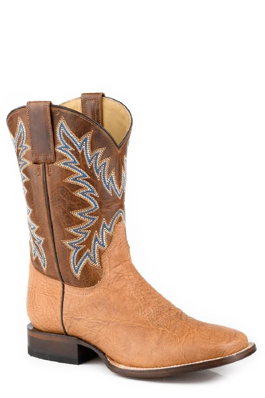 Stetson Mens Cole Tan Bull Shoulder Cowboy Boots